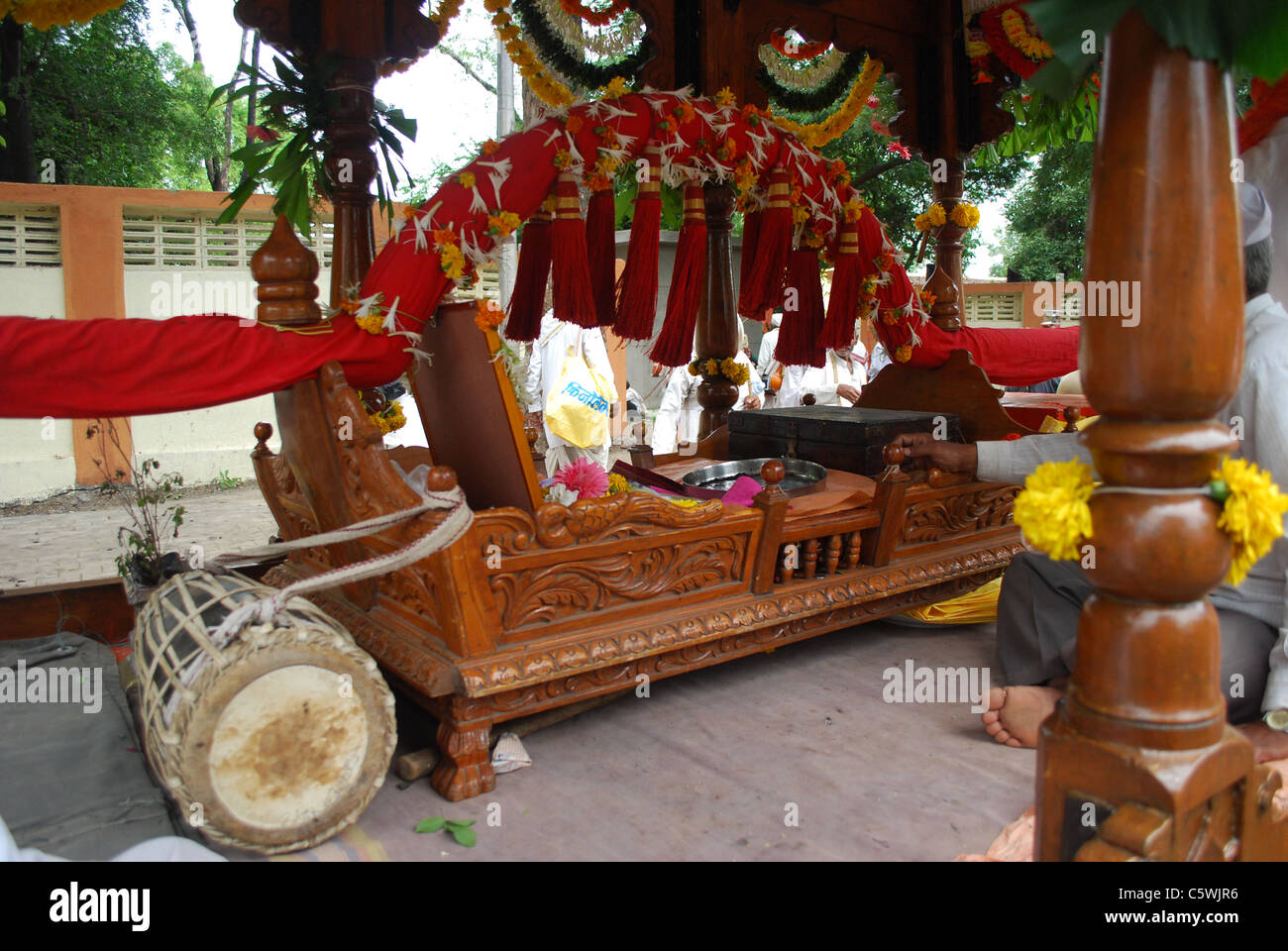 Varkari, d. h. einen Pilger Stockfoto