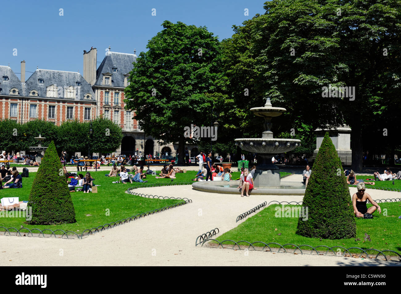 Place des Vosges, Paris, Frankreich Stockfoto