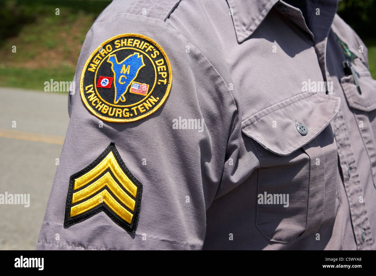 Sergeant bei Metro Sheriffs Dept Moore County Lynchburg, Tennessee, Usa Stockfoto