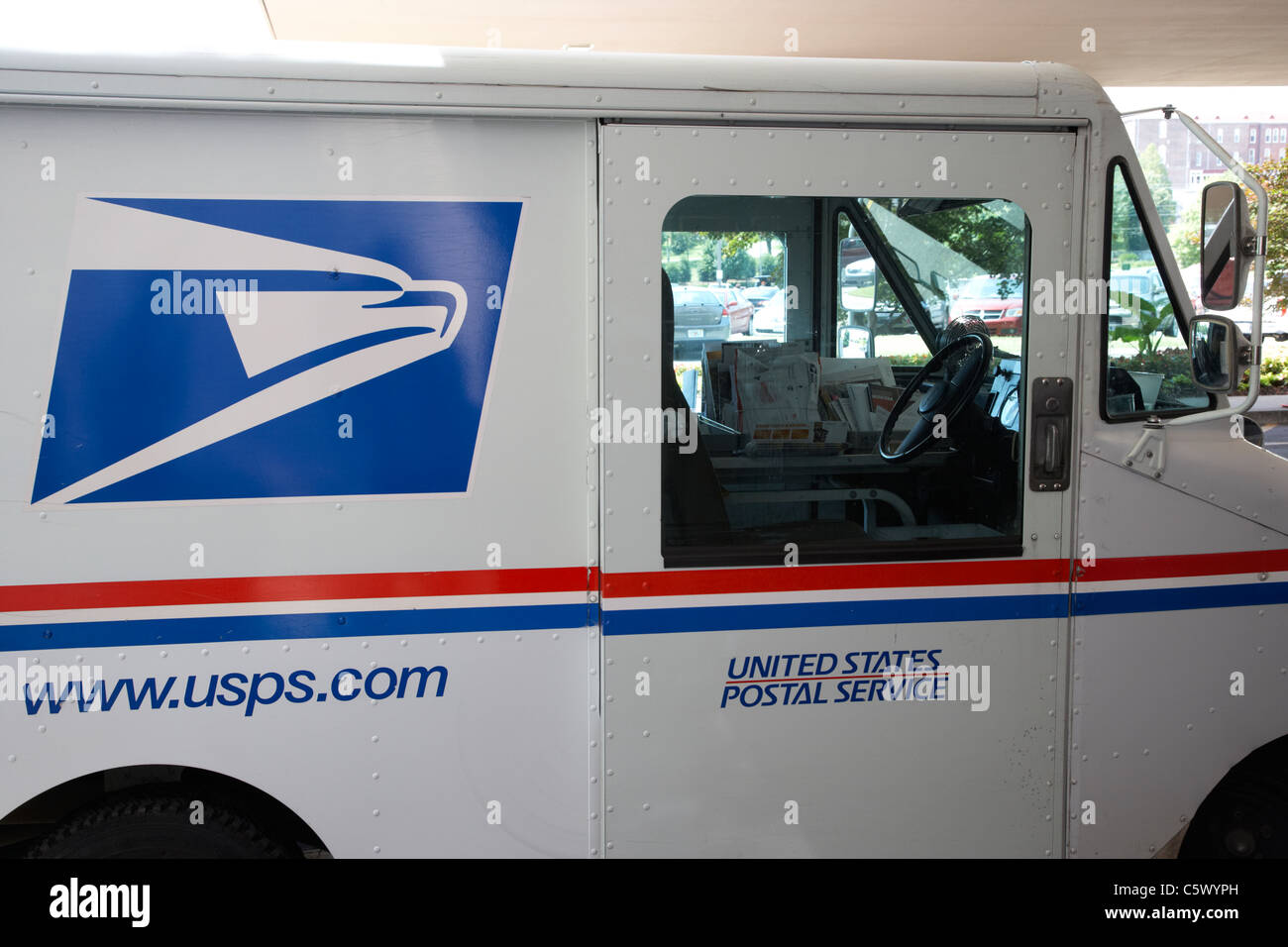 amerikanische usps united States Postal Service Lieferung und Sammlung van Nashville Tennessee usa Stockfoto