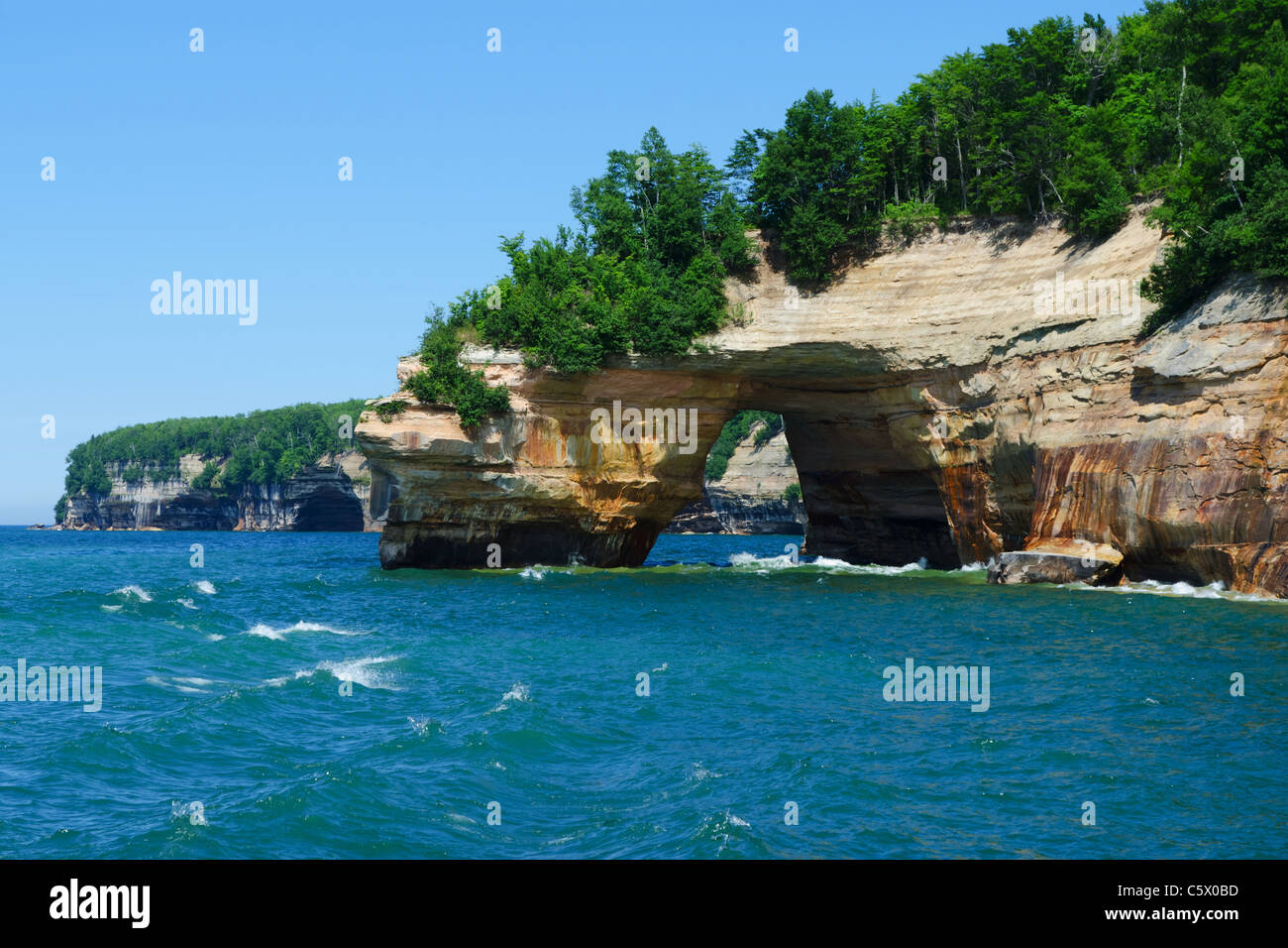Abgebildete Felsen am Lake Superior national Ufer Stockfoto