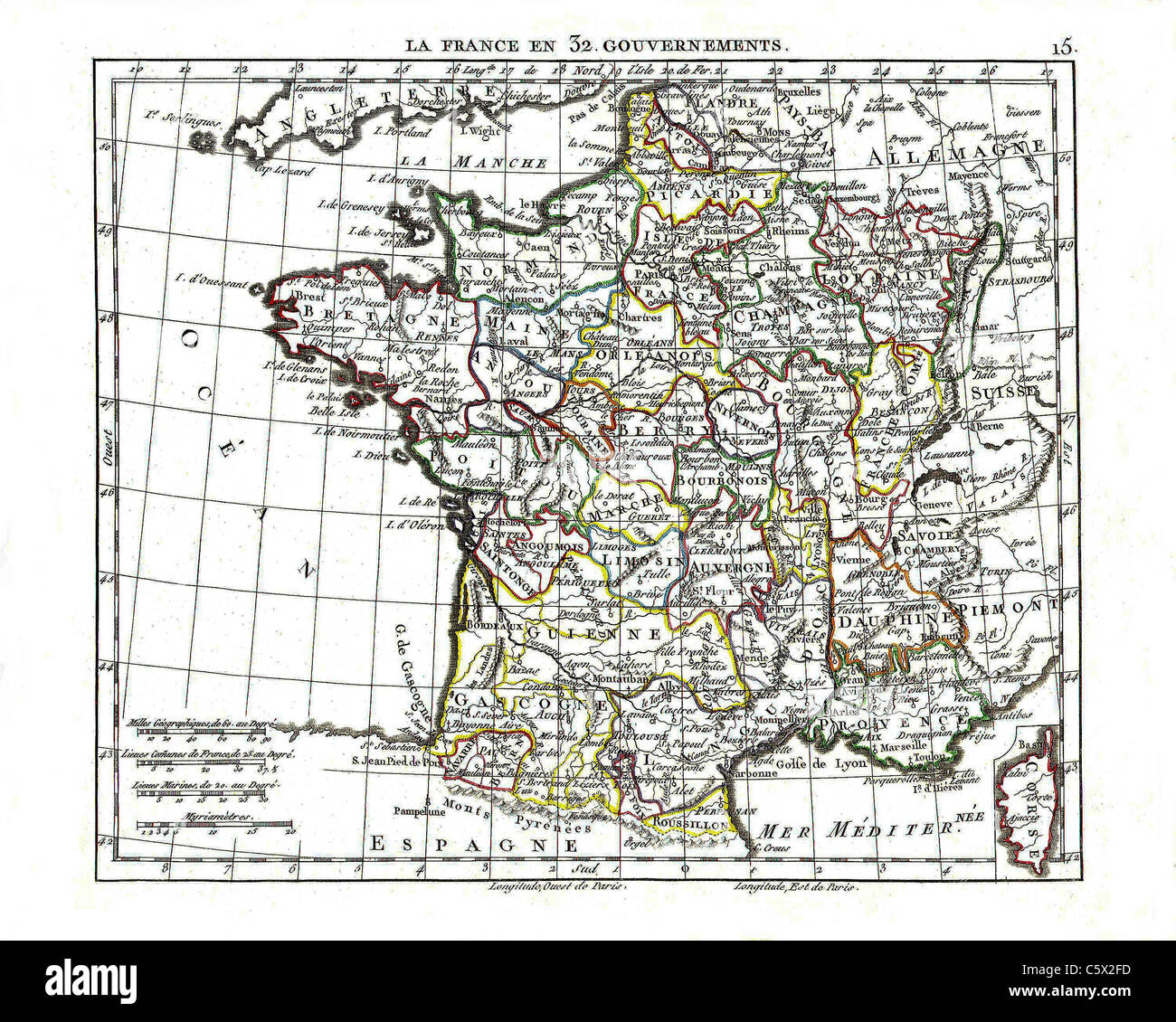 1806-atlas Karte von Eustache Hedgehog von Atlas Portatif, Contenant La Geographie Universelle Ancienne et Moderne Stockfoto