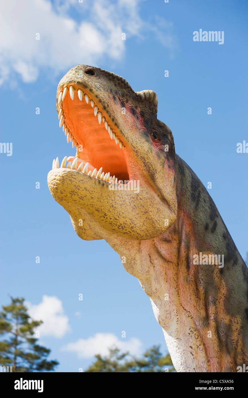 Tyrannosaurus Rex, ausgestorbene Arten modellieren schließen sich Stockfoto