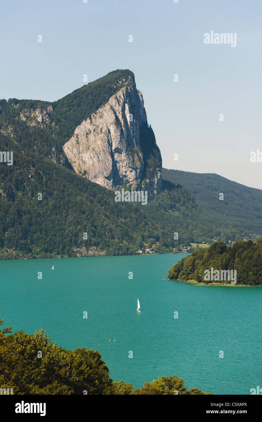 Österreich, Salzkammergut, Drachenwand Berg, See Mondsee Stockfoto