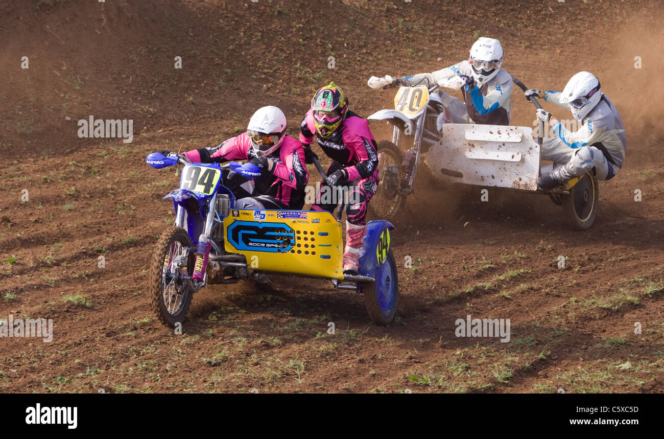 Seitenwagen-Motocross-Rennen Stockfoto