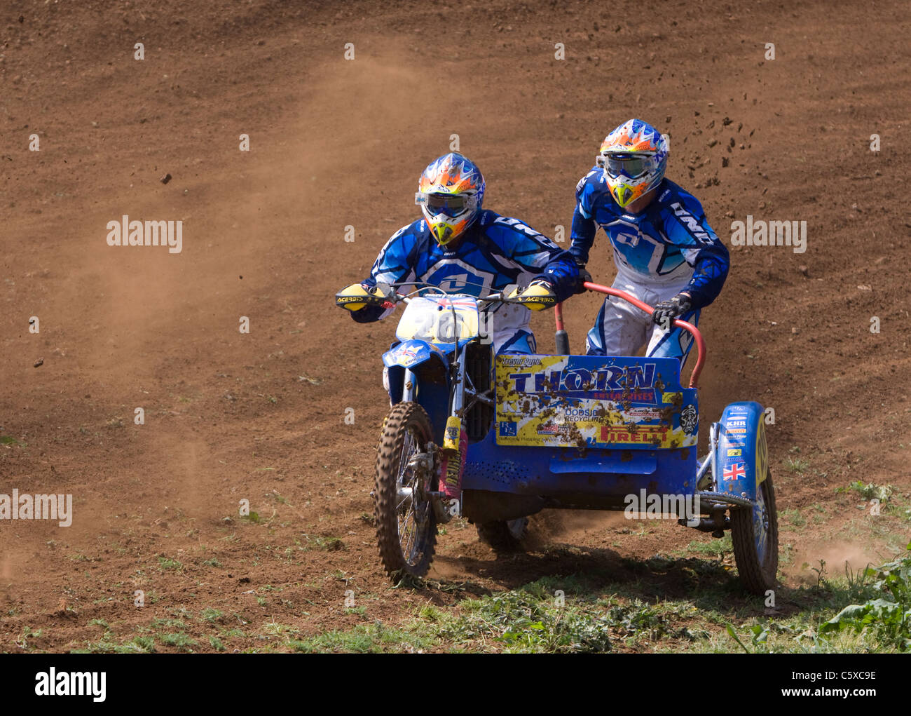 Seitenwagen-Motocross-Rennen Stockfoto