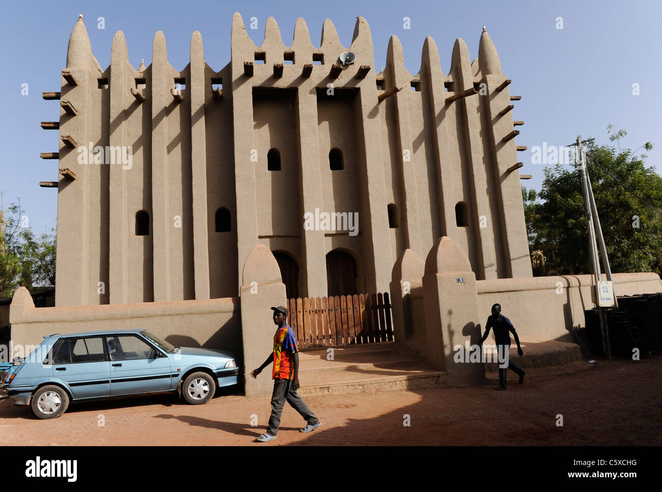 MALI Mopti, der Großen Moschee, ein Irdenes Struktur in der traditionellen Sudanesischen Stil zwischen 1936 und 1943 erbaut, auch als Moschee von Komoguel bekannt Stockfoto