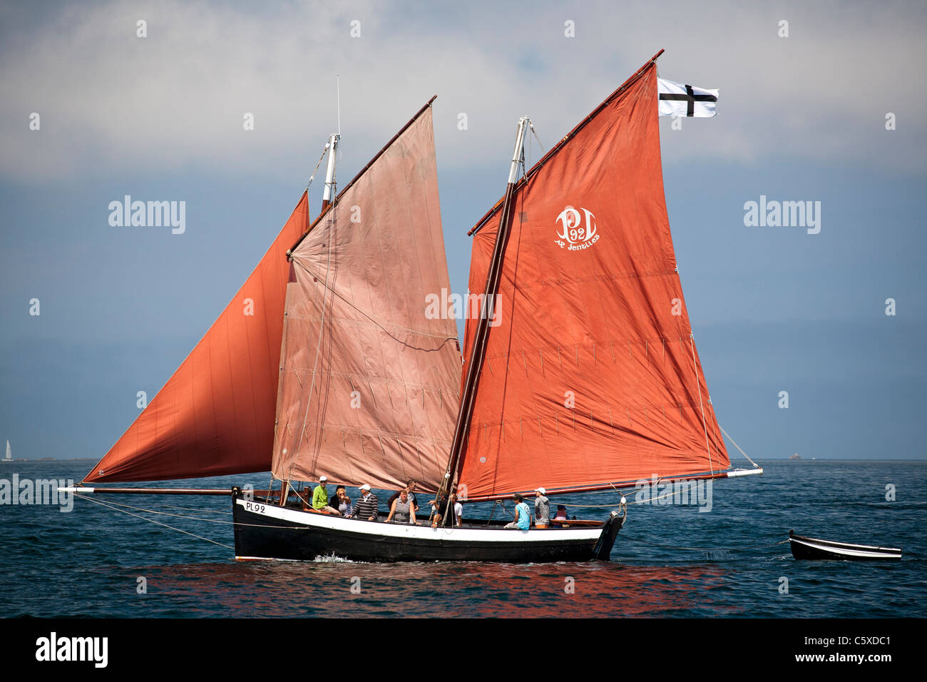 Die ungedeckt Arbeitsboot genannt 'Ar Jentilez' (Bretagne - Frankreich). Stockfoto