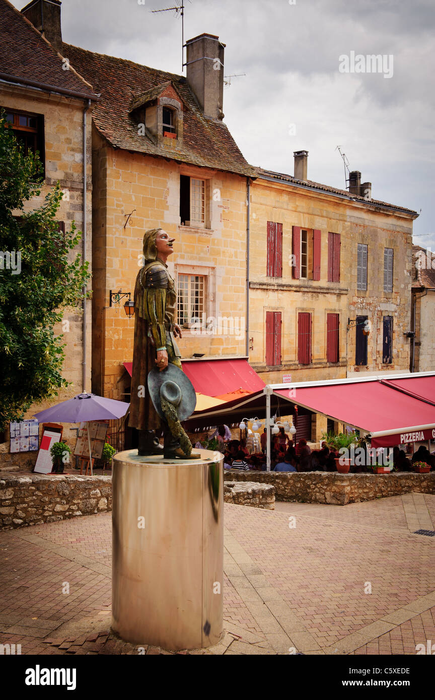 Statue von Cyrano de Bergerac in Bergerac, Dordogne, Frankreich Stockfoto