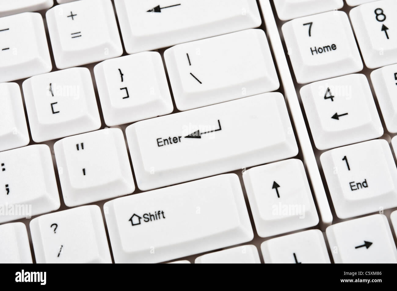 Tastatur-Closeup auf enter-Taste Stockfoto