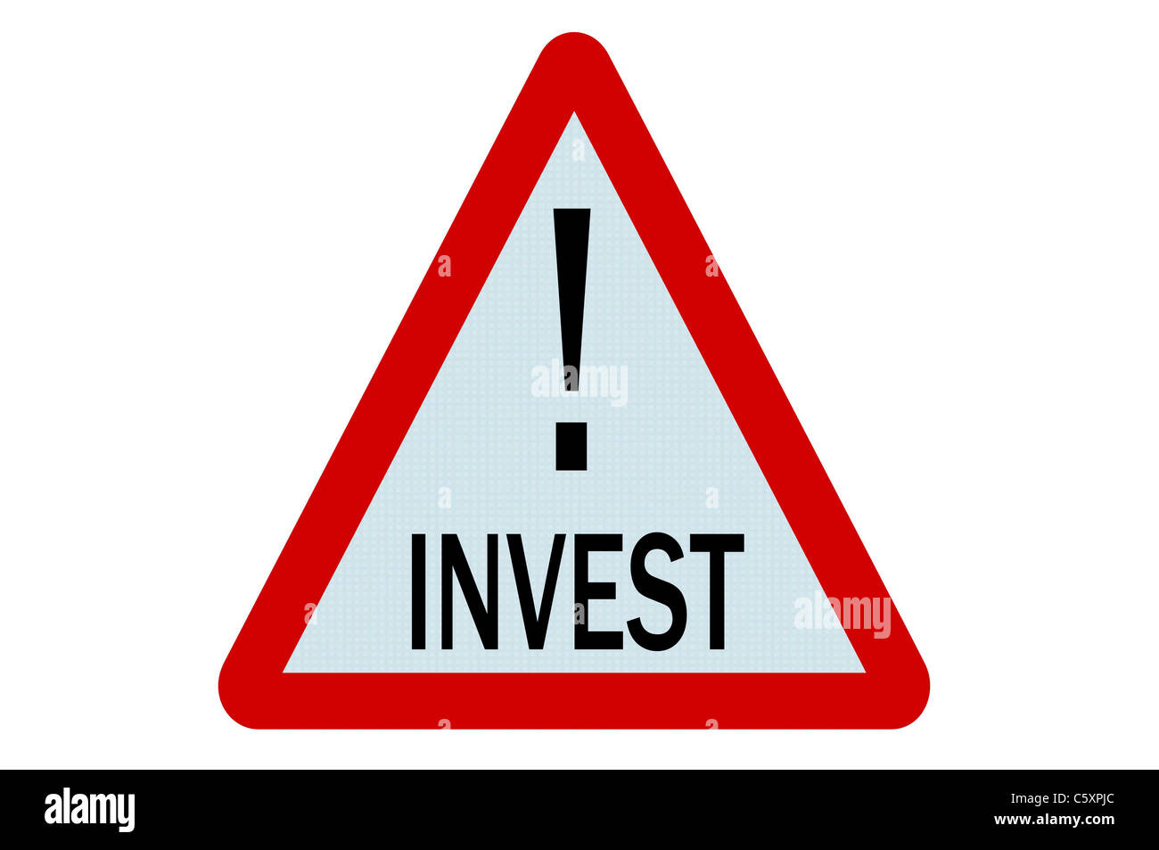Darstellung der Zeichen auf weißem Hintergrund zu investieren Stockfoto
