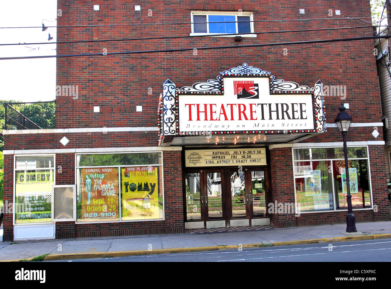 TheatreThree Spielhaus, Dorf von Port Jefferson, Long Island NY Stockfoto