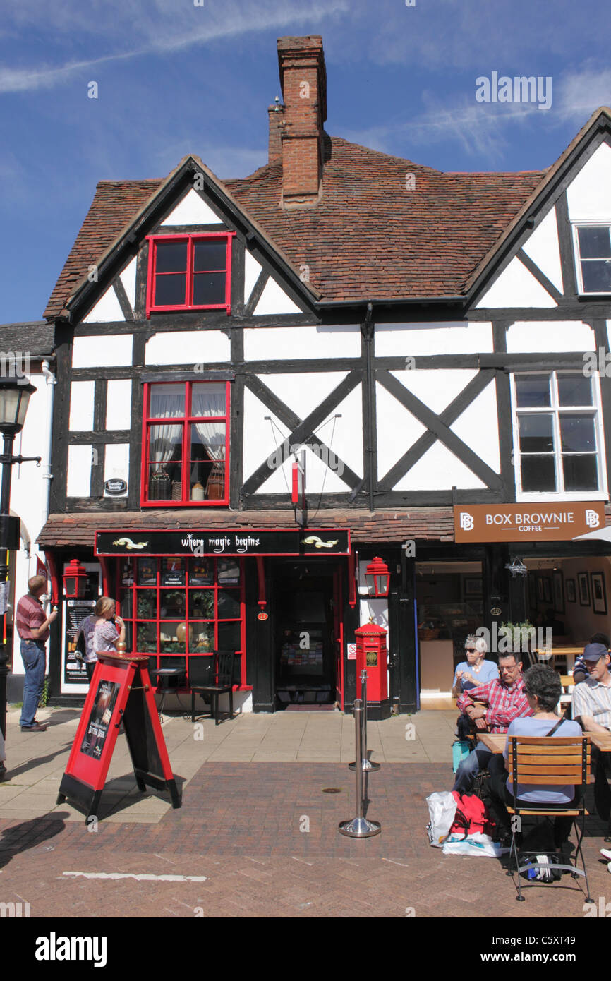 Magische Gasse Souvenirladen und Museum Henley Street Stratford-Upon-Avon Stockfoto