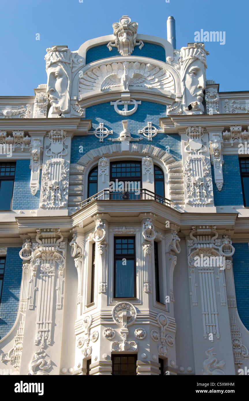 Jugendstil-Architektur, Riga, Lettland Stockfoto