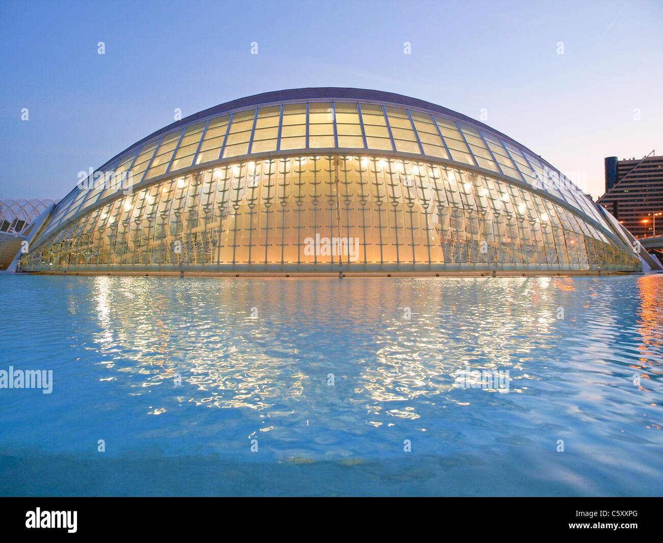 Valencia, Ciudad de Las Artes y de Las Ciencias, die Stadt der Künste und Wissenschaften, Santiago Calatrava, Spanien Stockfoto