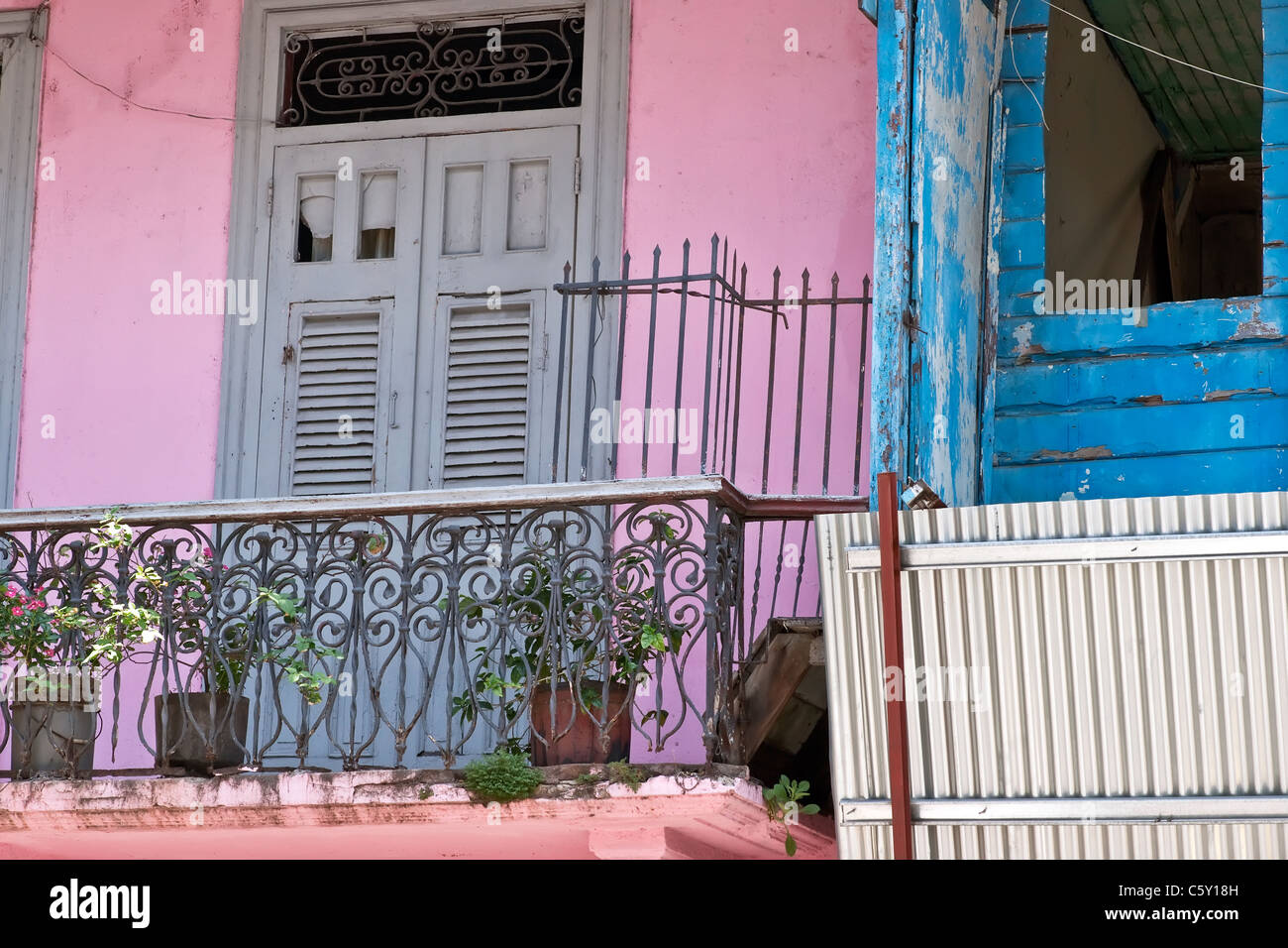 Panama-Stadt Casco Vieja alten Häusern im Kolonialstil Stockfoto