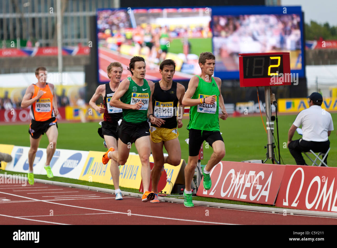 Männer 5000m, Aviva London Grand Prix, Crystal Palace, London 2011 Stockfoto