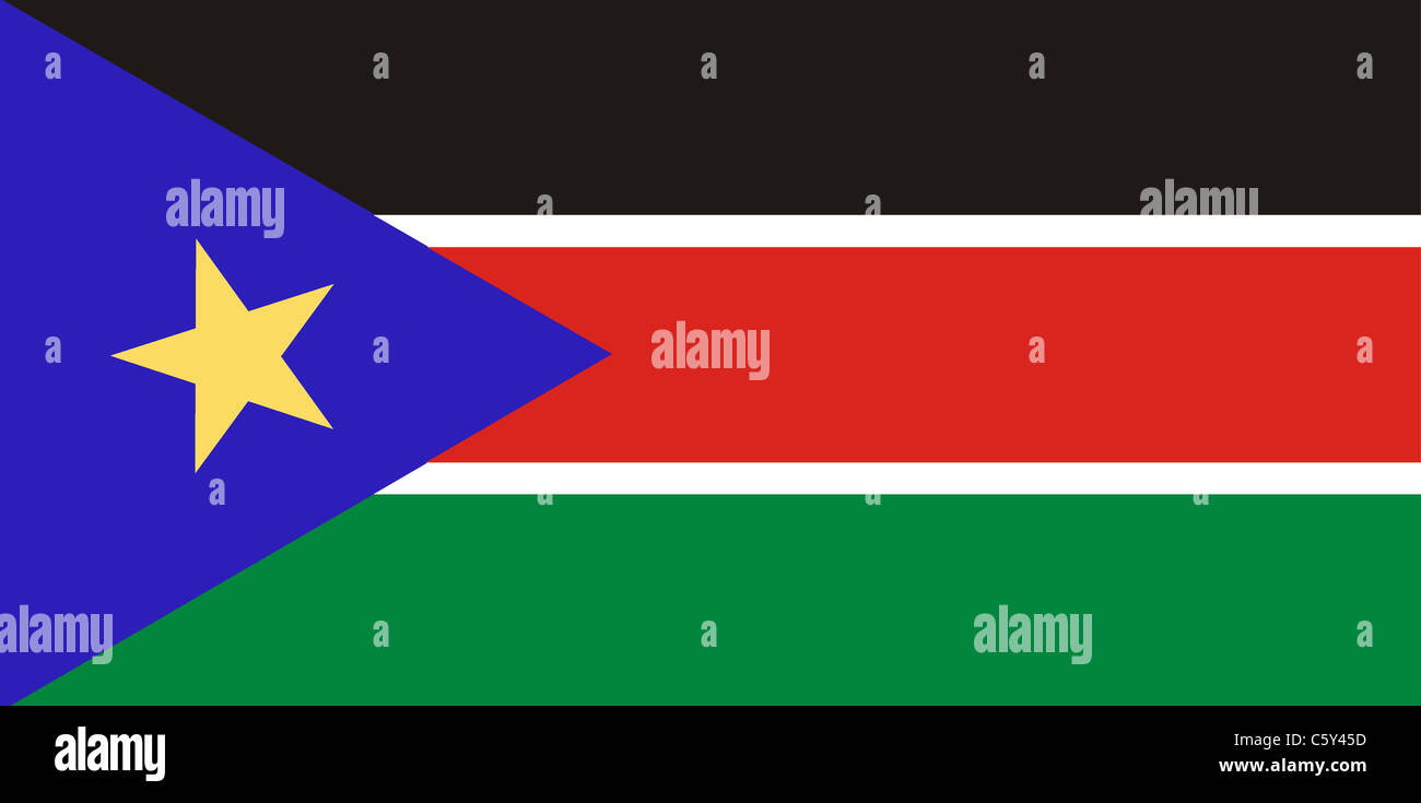 Staatsflagge Republik Süd-Sudan, Nordost-Afrika Stockfoto