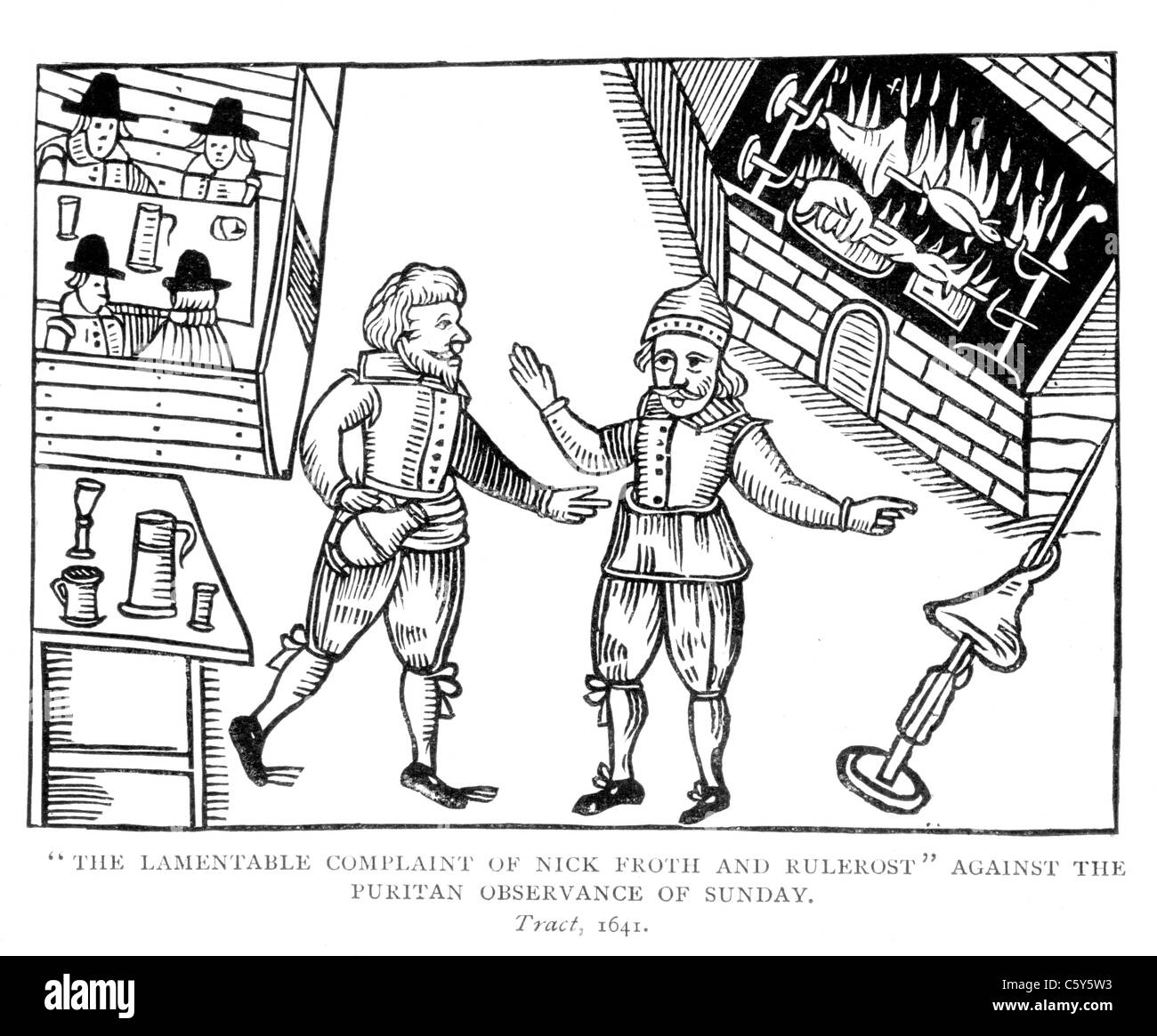 Die beklagenswerte Beschwerde von Nick Schaum und Rulerost gegen puritanische Heiligung des Sonntags; Trakt 1641; Stockfoto