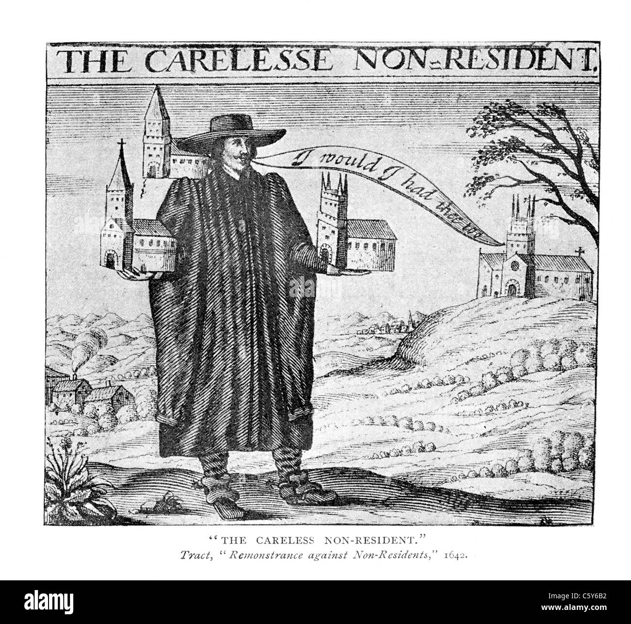 Der Carelesse Gebietsfremde, aus dem Trakt, "Remontrancerecht gegen Ausländer" 1642; Schwarz und weiß-Abbildung; Stockfoto
