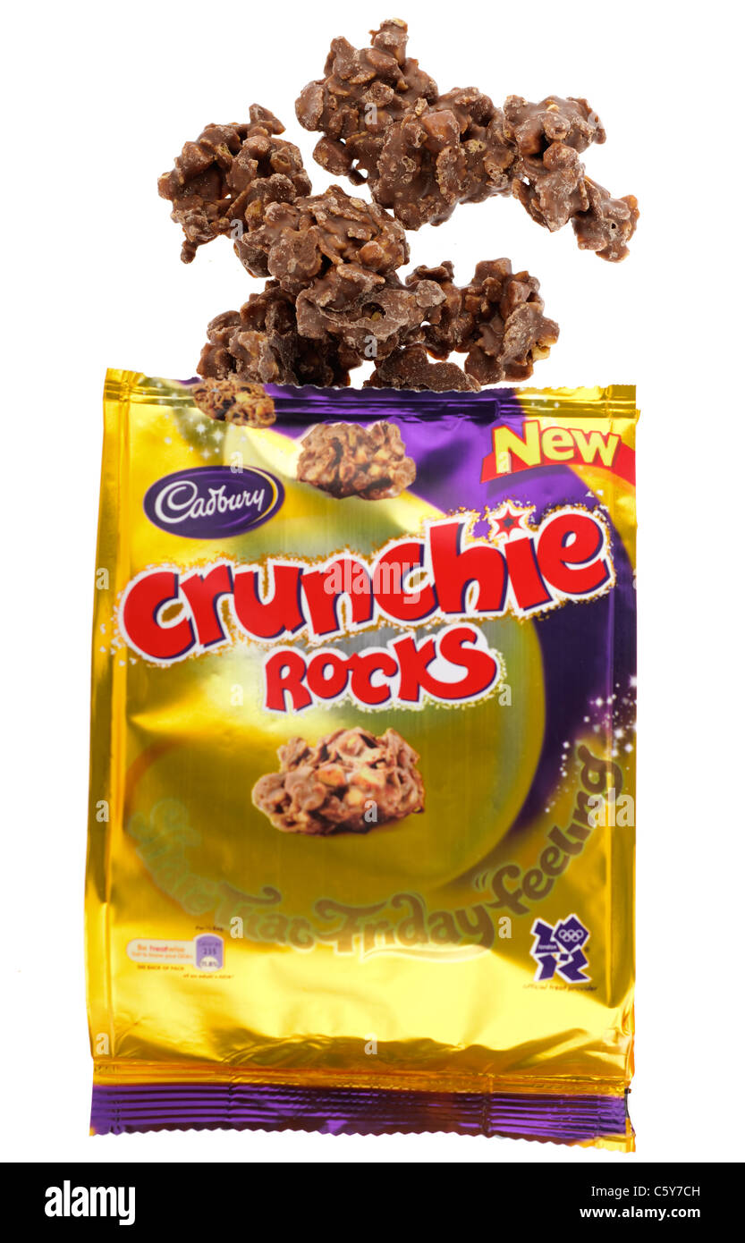 Tasche von Cadbury Crunchie Felsen Pralinen. Stockfoto