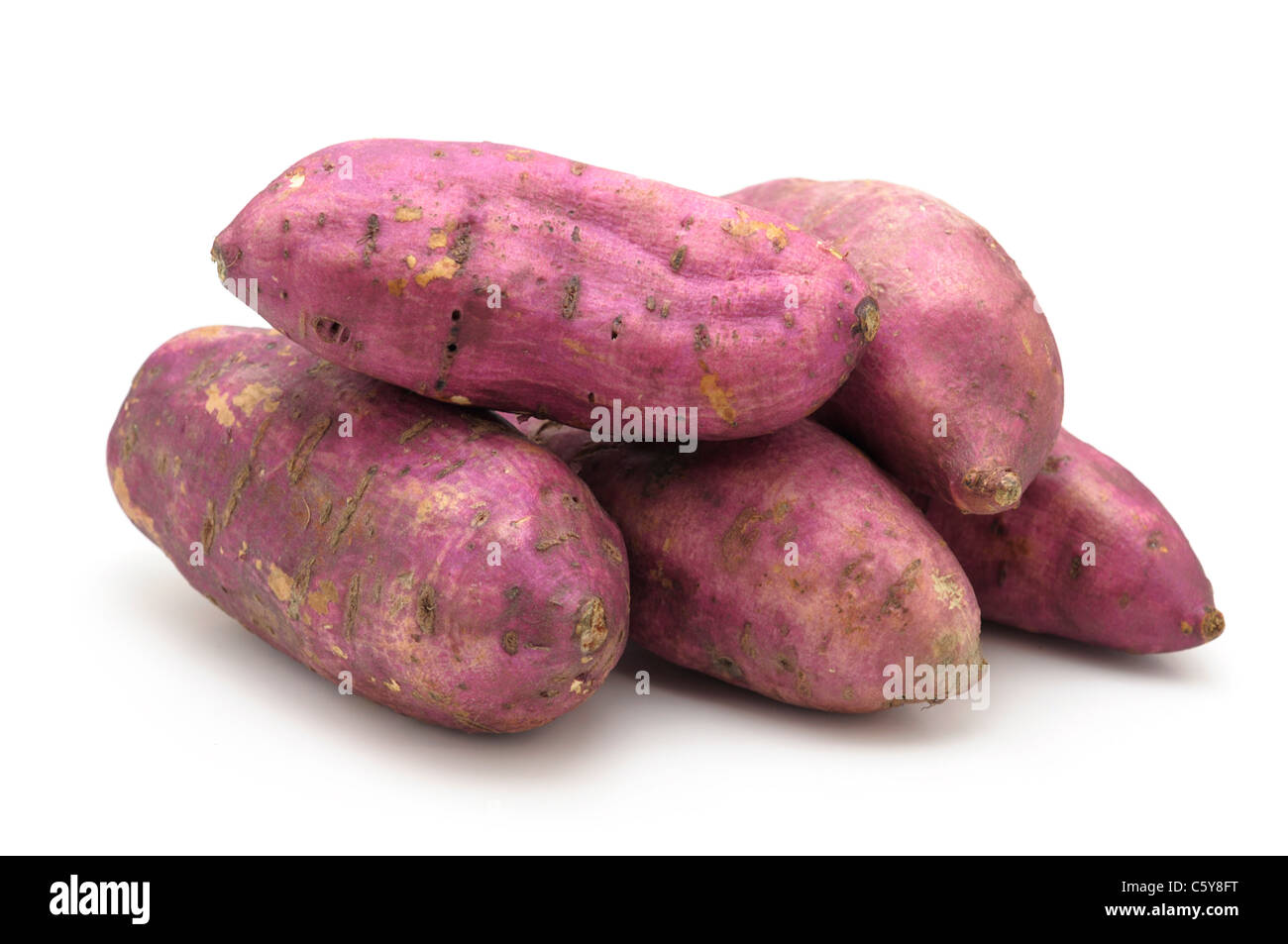 Süsse Kartoffeln, Rosa Lila Süßkartoffeln Stockfoto