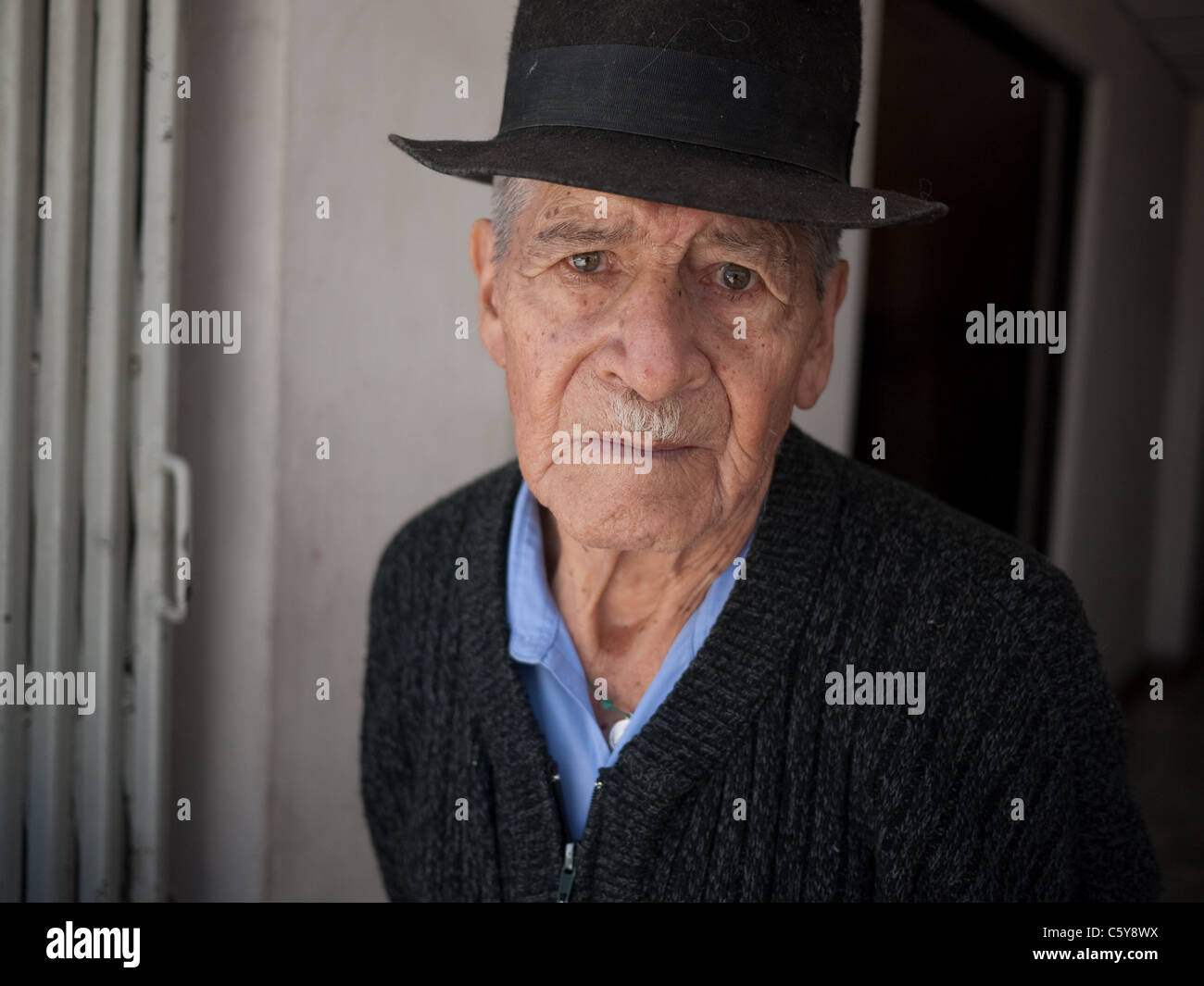 Porträt eines älteren ecuadorianischen Mann. Stockfoto