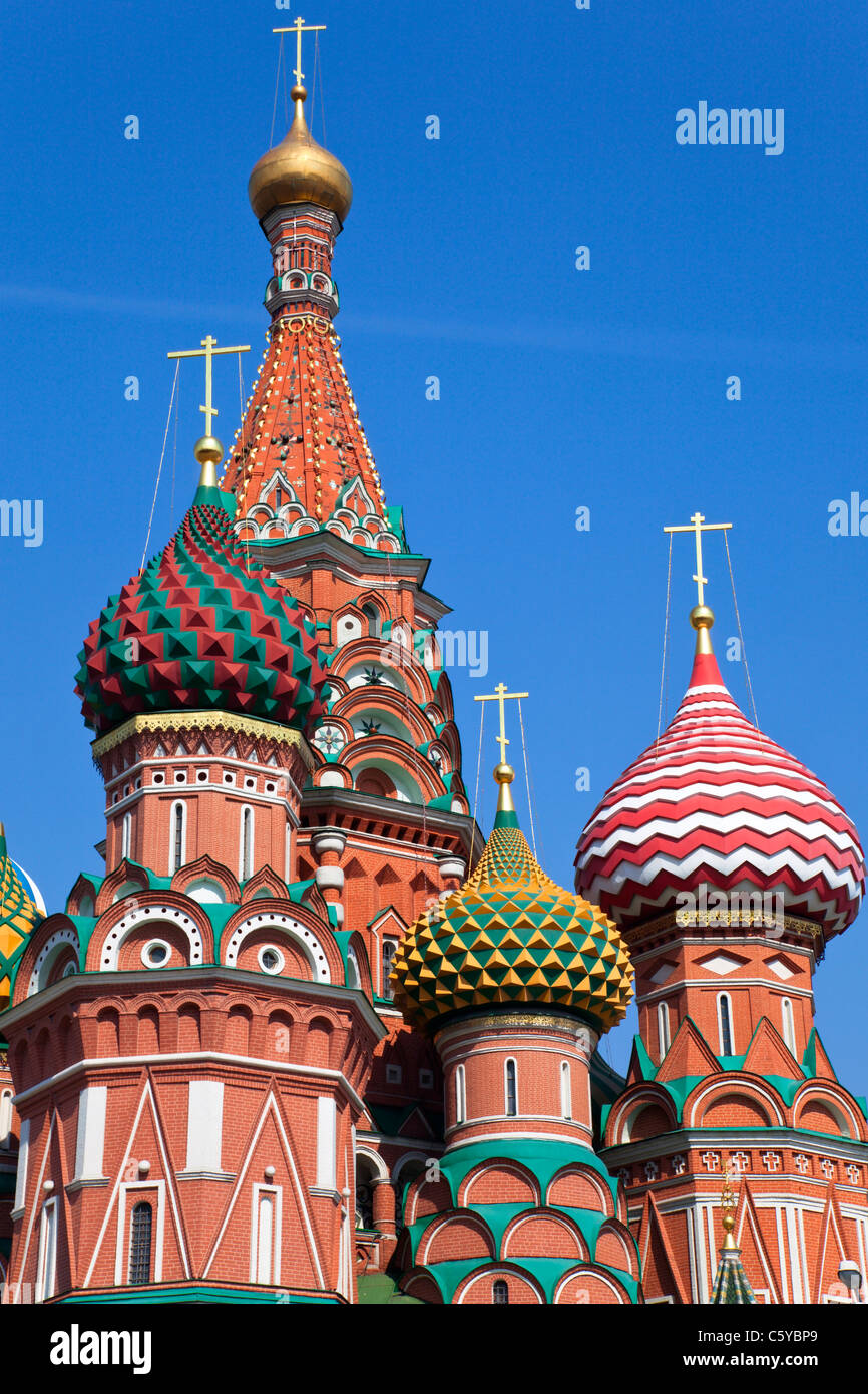 Fürbitte Kathedrale St. Basil's auf dem Roten Platz, Moskau, Russland Stockfoto