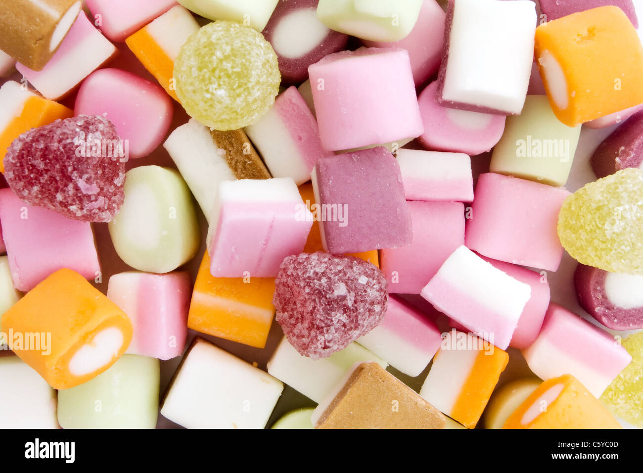 Hintergrund der bunten Dolly Mischung Süßigkeiten Stockfoto