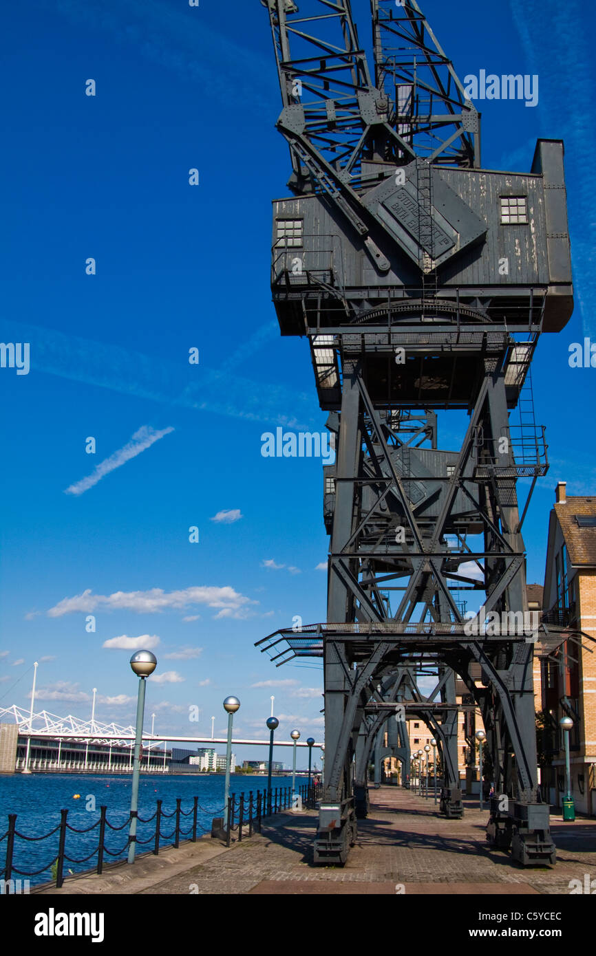 20er Jahre Dockside Kran, Royal Victoria Dock Stockfoto