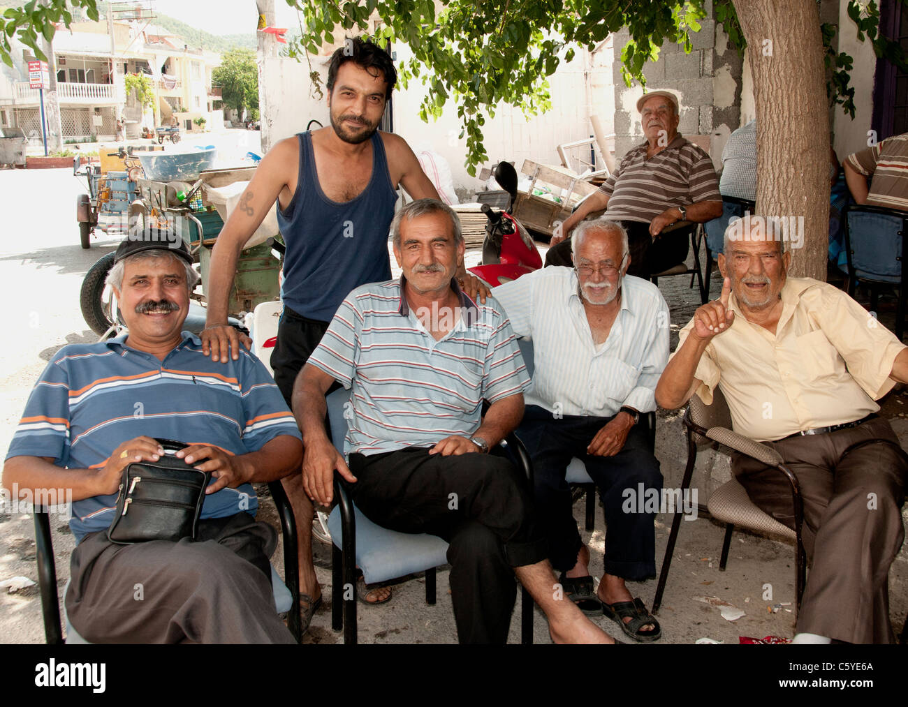 Silifke Süd Türkei Kaffee Teehaus türkische greise Mann Stockfoto