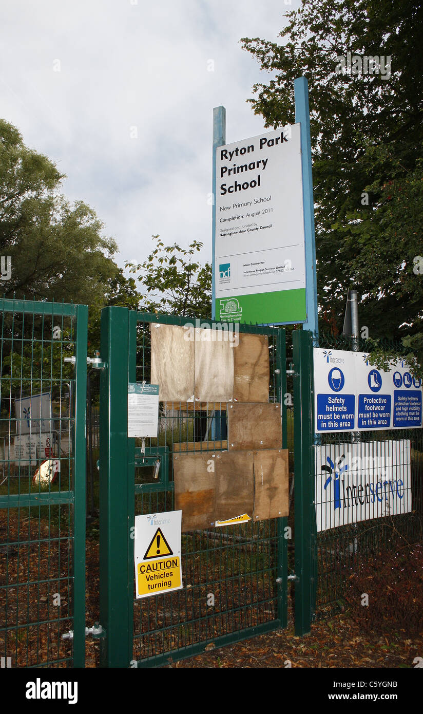 Ryton Park Primary School, Bulding Website Eingang, Worksop, Notts, England Stockfoto