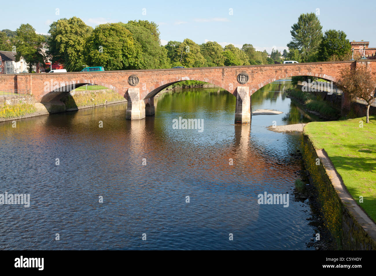 Fluß Nith und St. Michael-Brücke, Dumfries, Dumfries & Galloway Stockfoto