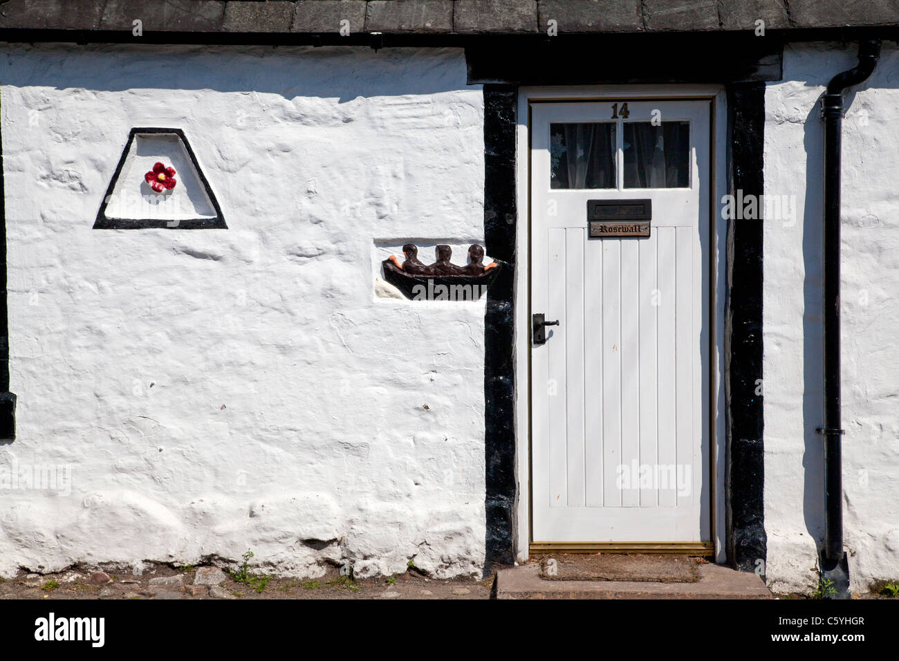 Ausschnitt aus einer Tür, New Abbey, Dumfries & Galloway Stockfoto