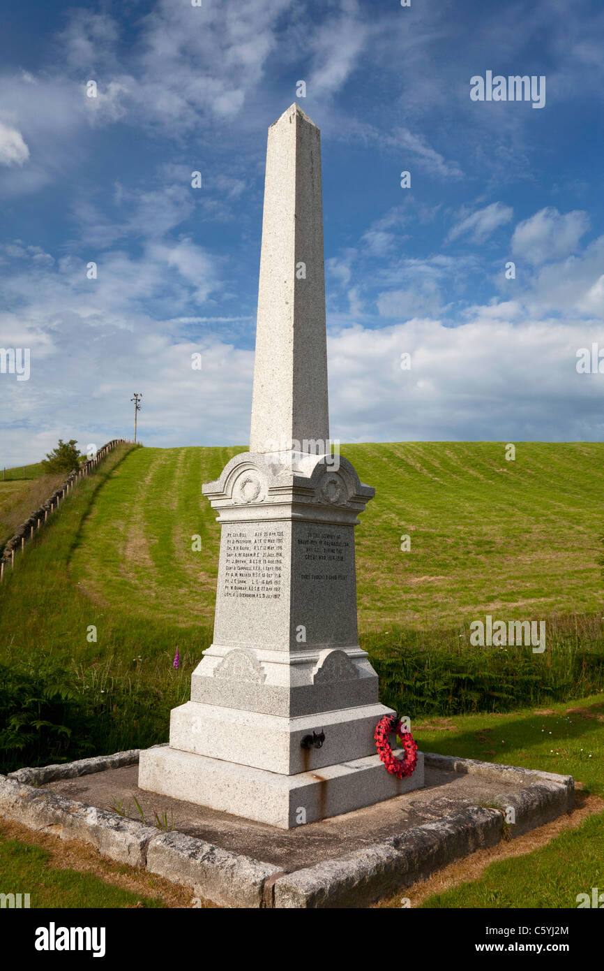 Kriegerdenkmal, Balmaclellan, Dumfries & Galloway Stockfoto