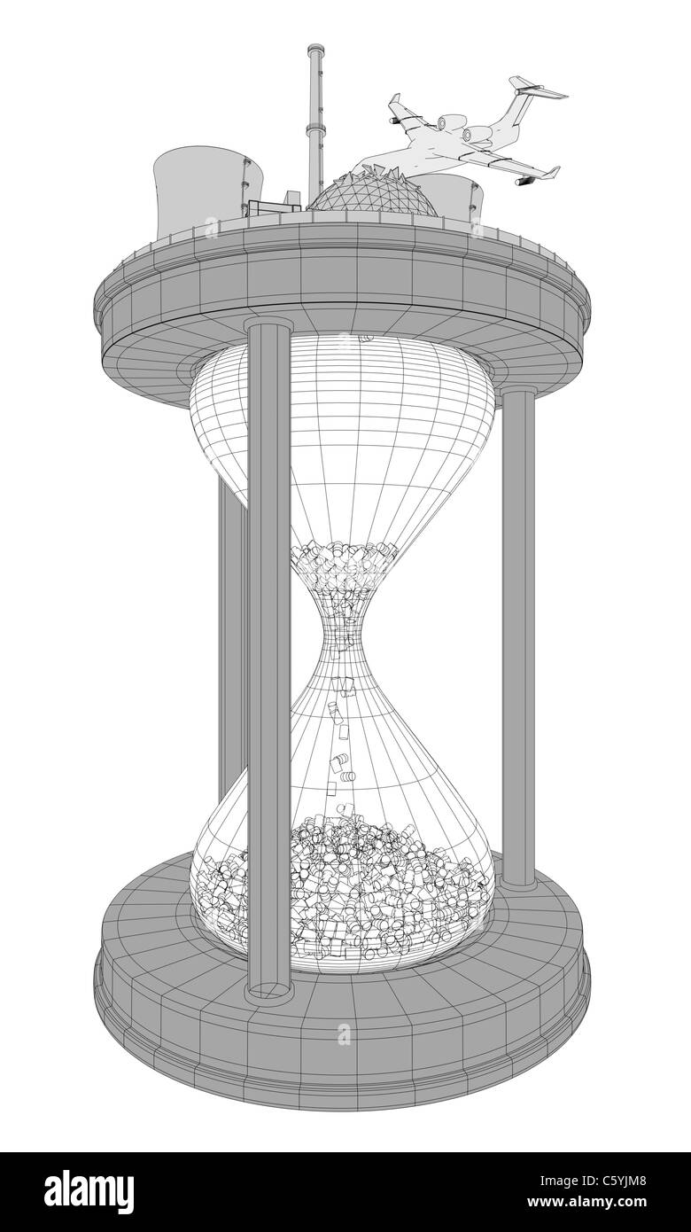 Illustration der Terroranschlag auf Atomkraftwerk Stockfoto