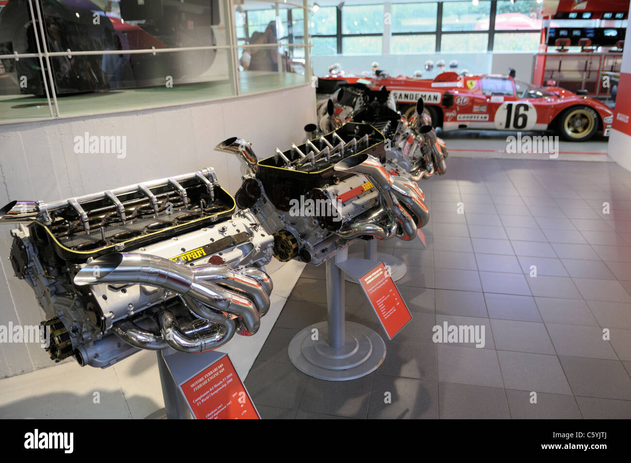 Ferrari-Motoren, Galleria Ferrari, Maranello, Italien Stockfoto