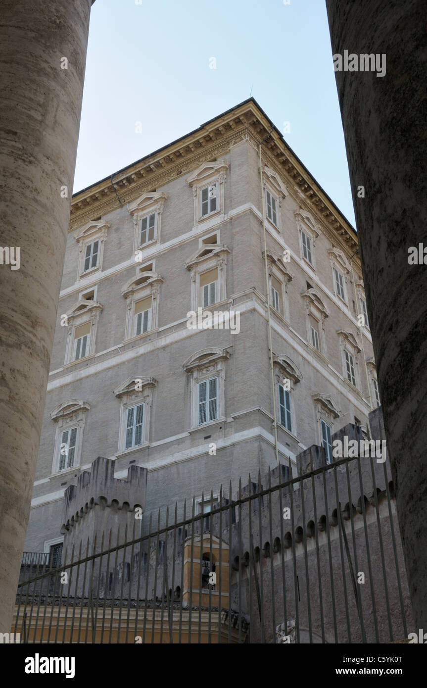 Die päpstliche Residenz, Vatikanstadt.  Der Papst-Wohnung Stockfoto