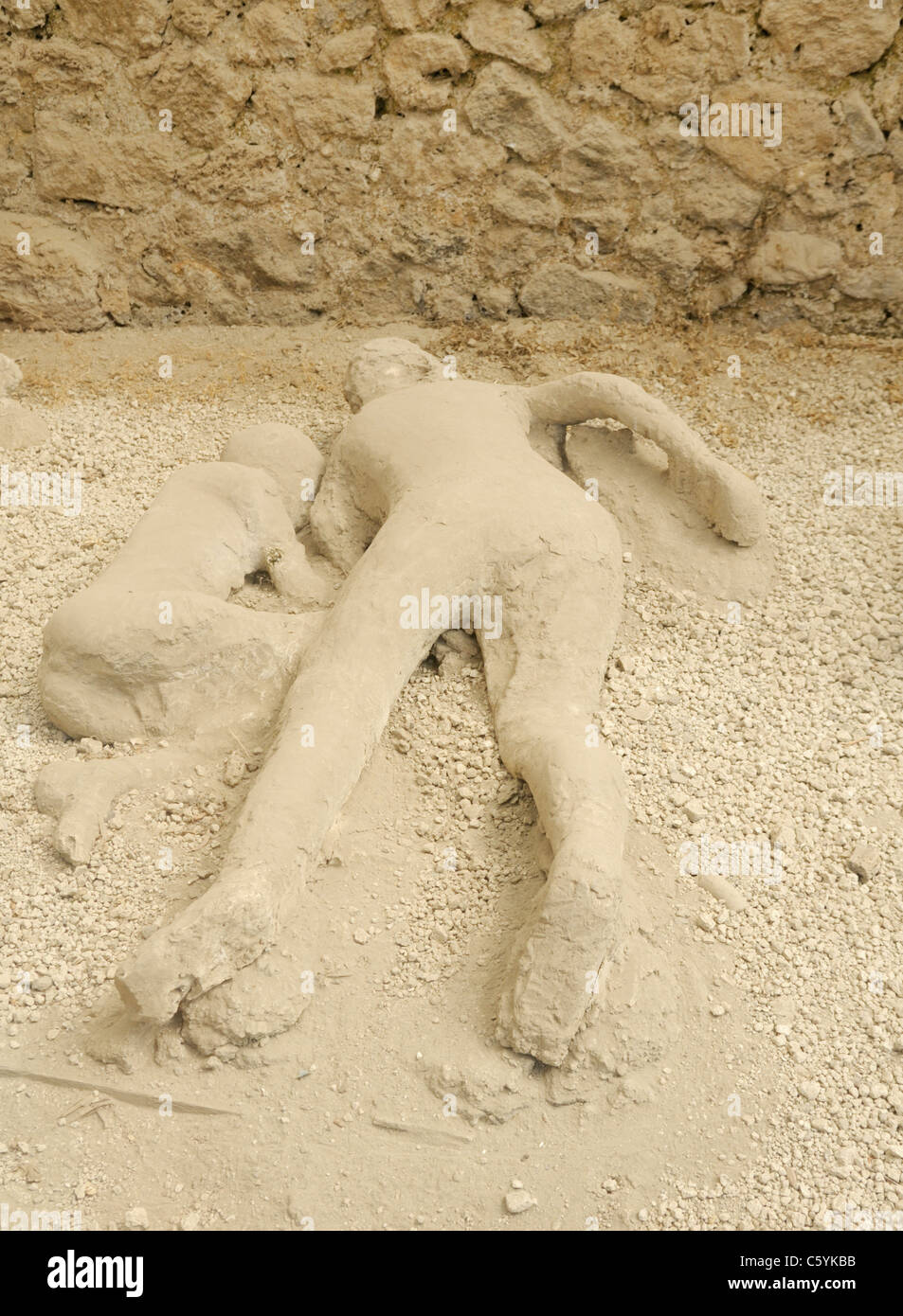 Pompeji Opfer, Gipsabgüsse, Garten der flüchtigen Stockfoto