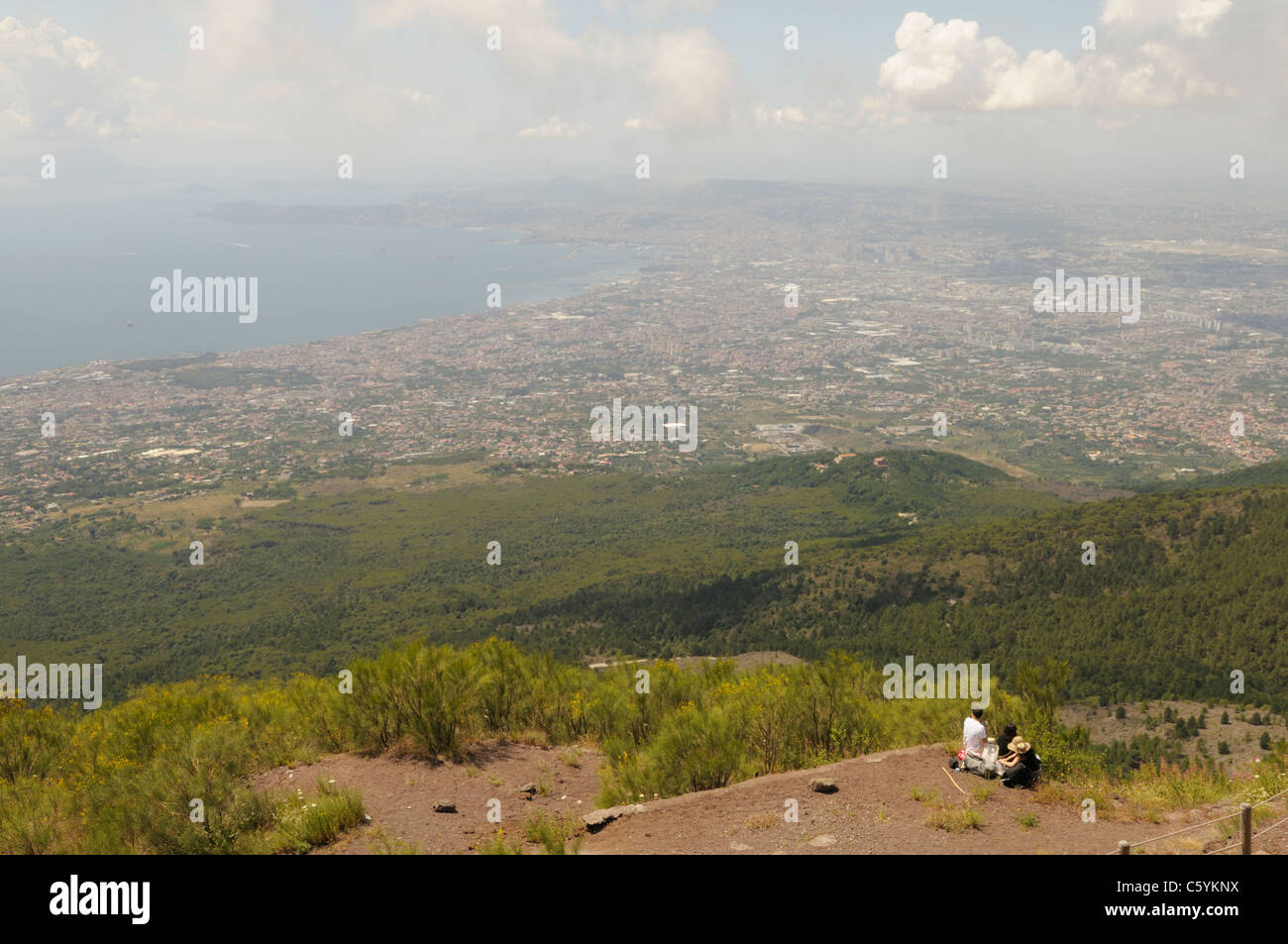 Ansicht von Neapel vom Gipfel des Vesuv Stockfoto