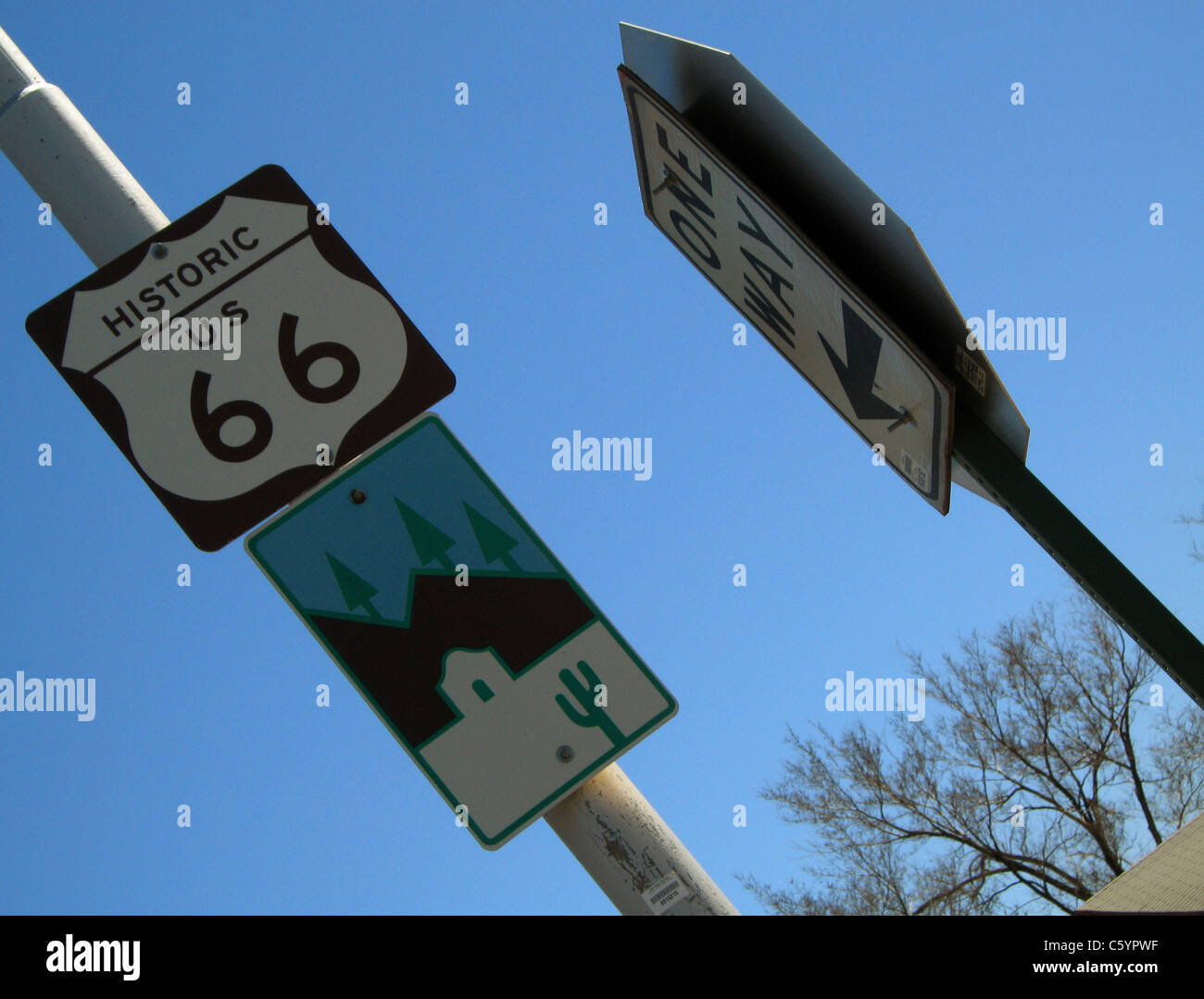 Route 66 Schild, Arizona Stockfoto