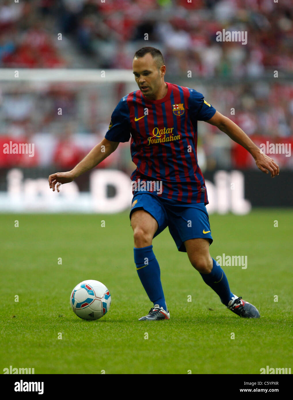 FC Barcelona Spieler Andres Iniesta in Aktion Stockfoto