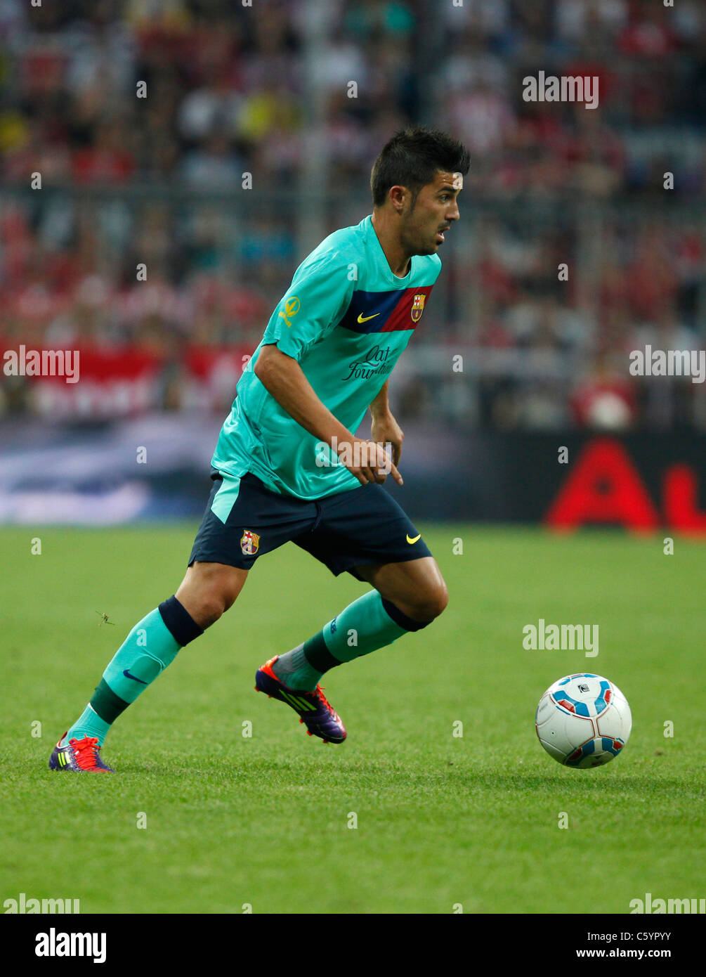 FC Barcelona-Spieler David Villa in Aktion Stockfoto