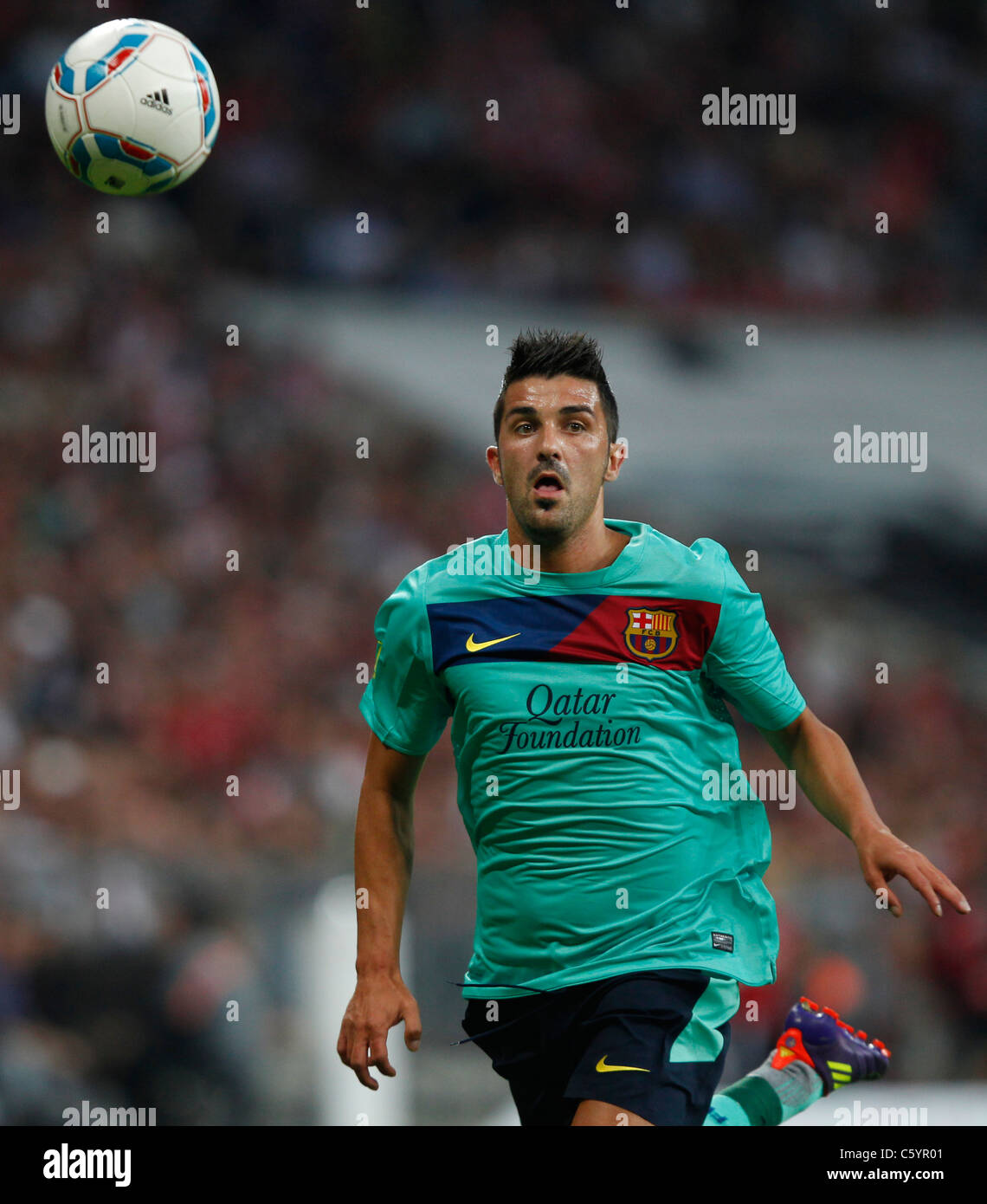FC Barcelona-Spieler David Villa in Aktion Stockfoto