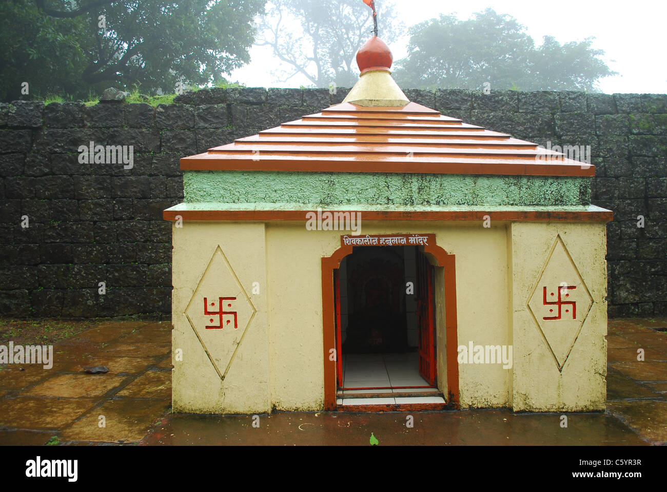 Hanuman Tempel, Pooja thali Stockfoto