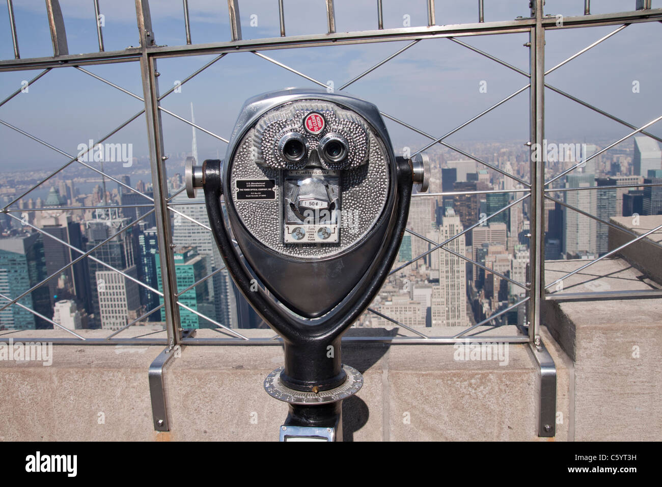 Teleskop auf das Empire State Building in New York Stockfoto