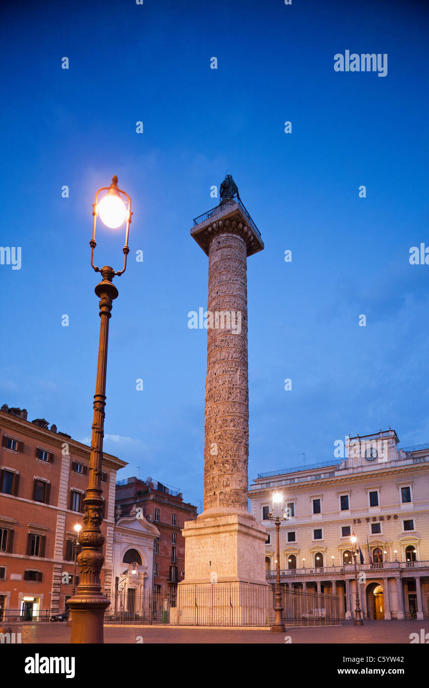 Spalte von Marcus Aurelius, Piazza Colonna, Rom, Italien Stockfoto