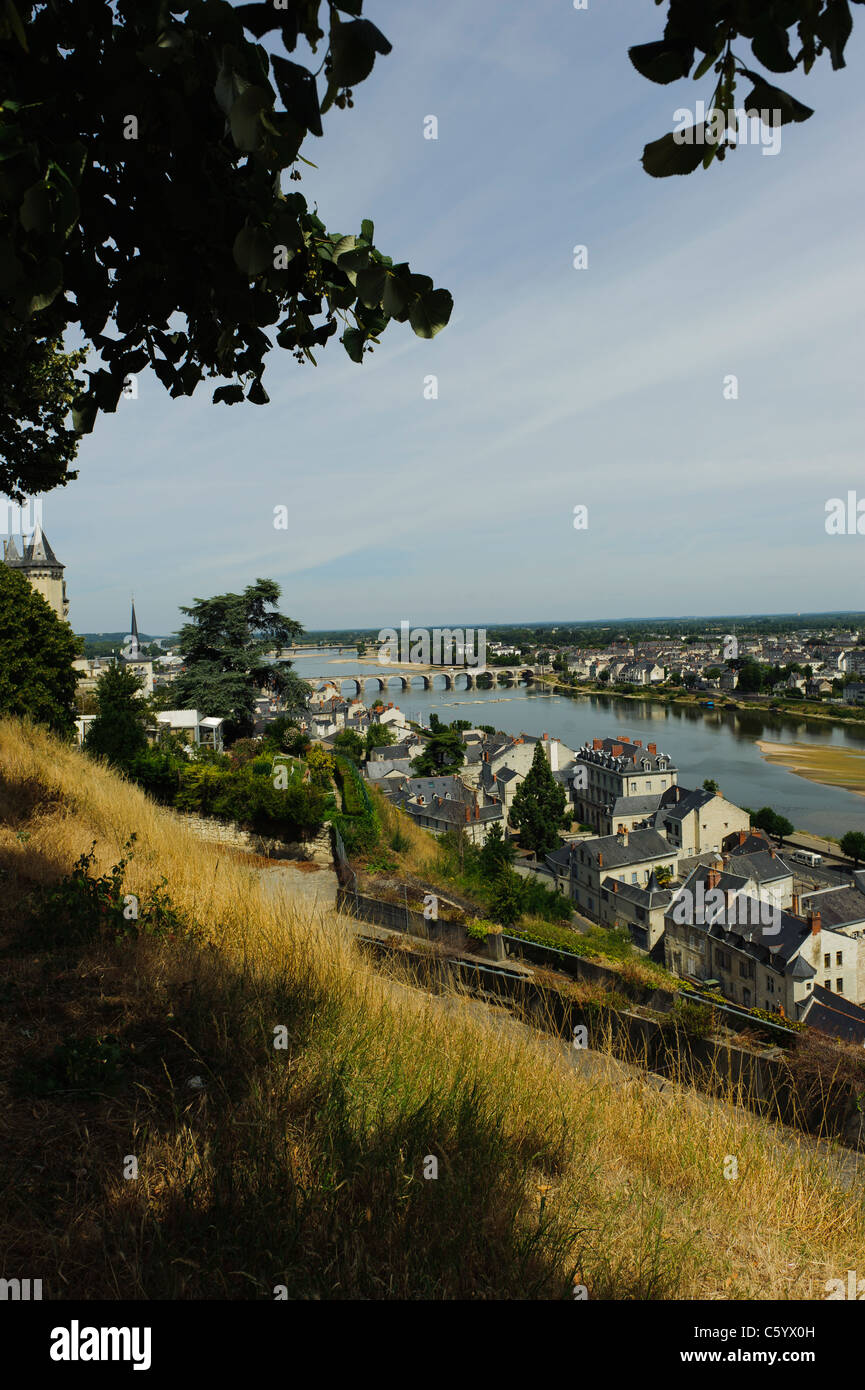 Fluss Loire Saumur Stockfoto