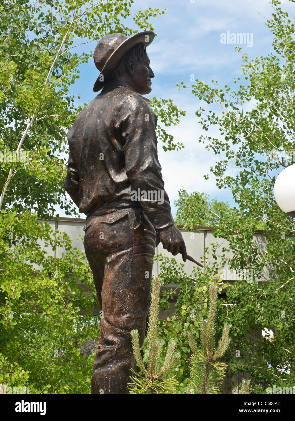 C.M.Russell Museum, CM Russell Statue, Great Falls, MT Stockfoto