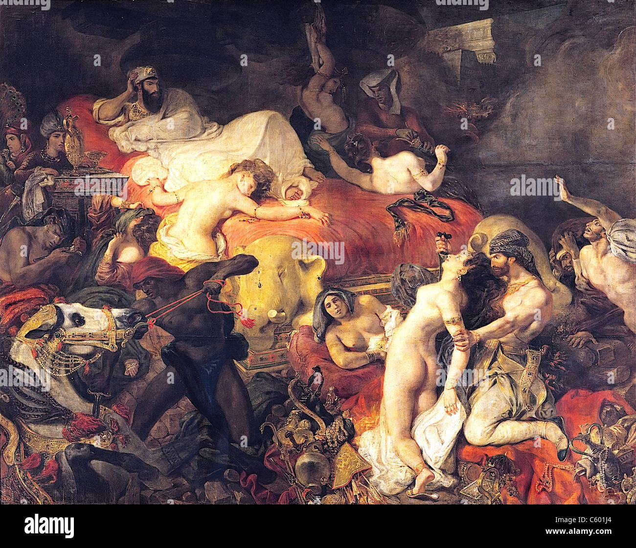 Tod des SARDANAPAL, gemalt von Eugène Delacroix im Jahre 1827 Stockfoto